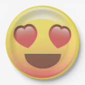 ハートの目のEmojiの誕生会の紙皿 ペーパープレート (正面)