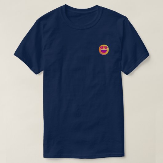 ハートの目をした笑顔の絵文字Tシャツ Tシャツ (デザイン正面)