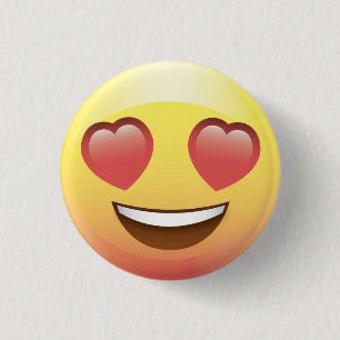 ハートの目愛幸せなEmojiボタンPin 缶バッジ