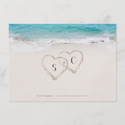 ハートの砂のビーチ宿泊施設 エンクロージャーカード (裏面)