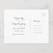 ハートの砂のビーチ日付を保存 案内ポストカード (裏面)