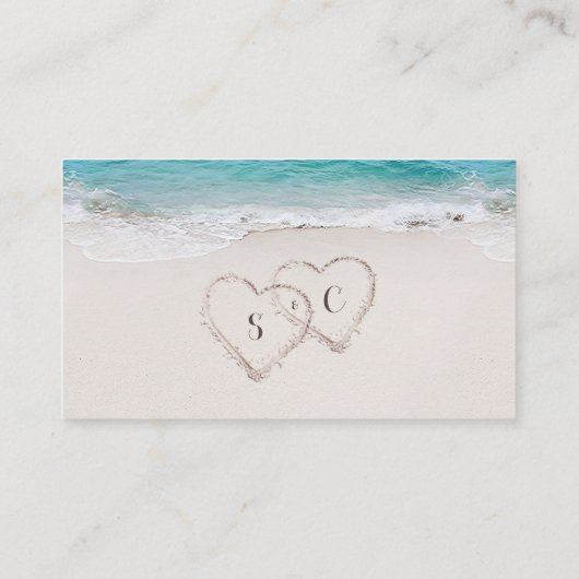 ハートの砂のビーチWebサイト挿入カード プレイスカード (裏面)