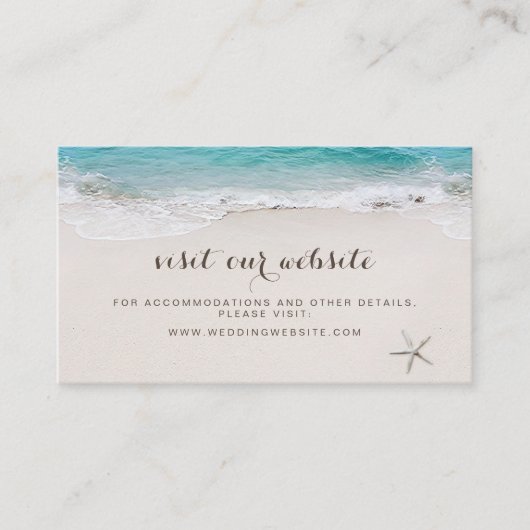 ハートの砂のビーチWebサイト挿入カード プレイスカード (正面)