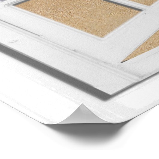 ハートの砂のフェイクビーチ表示 ポスター (角)