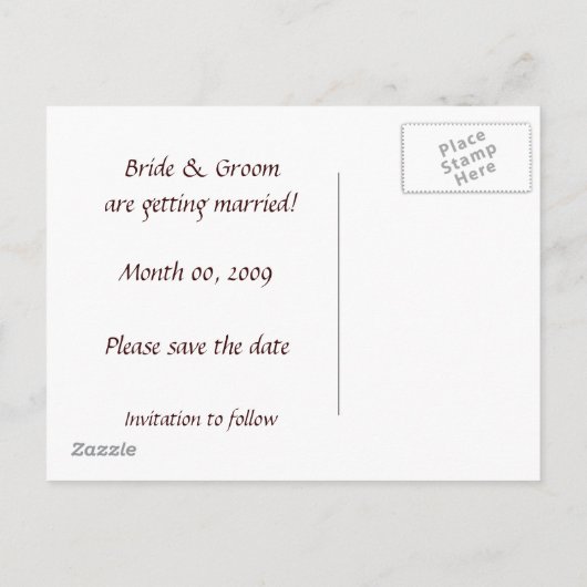 ハートの砂の日付はがきを保存 案内ポストカード (裏面)