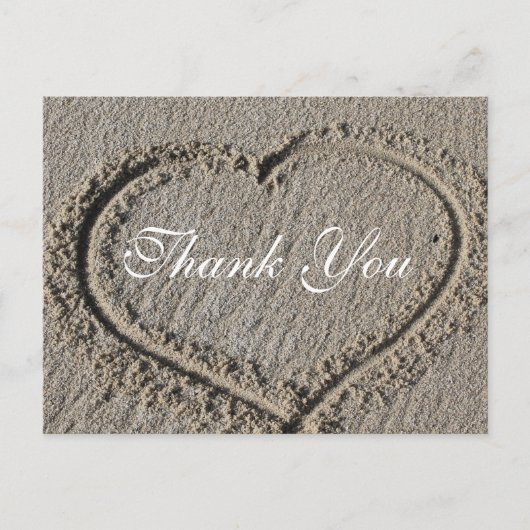 ハートの砂サンキューカード ポストカード (正面)