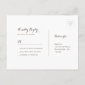 ハートの砂宛先ビーチ結婚式RSVP インビテーションポストカード (裏面)