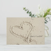 ハートの砂浜招待状 招待状 (スタンド正面)