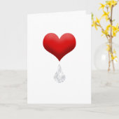 ハートの破損 カード (黄色い花)