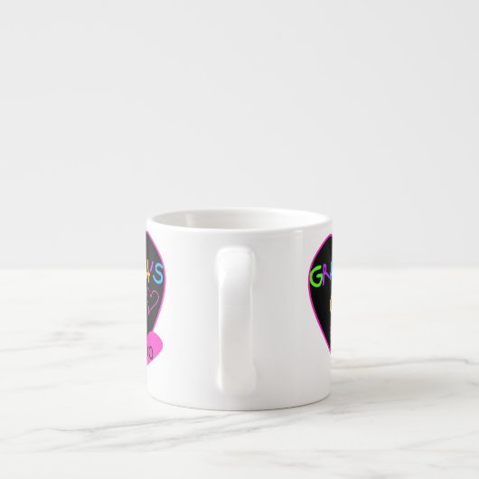 ハートの祖母の女の子のTシャツおよびギフト エスプレッソカップ (裏面)