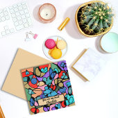 ハートの神経描画デジタルウォーターカラー カード