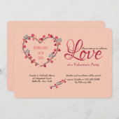 ハートの私のハートバレンタインデーパーティの招待状 招待状 (正面/裏面)