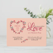 ハートの私のハートバレンタインデーパーティの招待状 招待状 (スタンド正面)