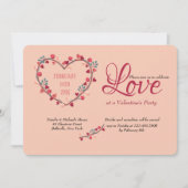 ハートの私のハートバレンタインデーパーティの招待状 招待状 (正面)