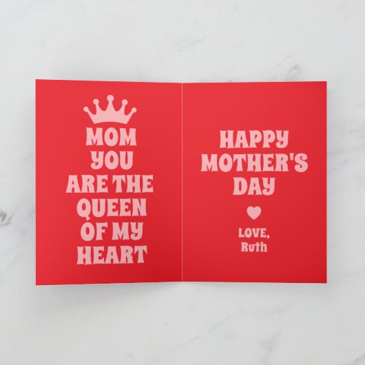 ハートの私の母 カスタム写真 母の日 カード (内部)