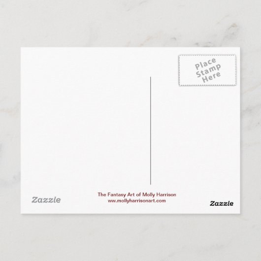 ハートの秋のヴァンパイアゴシック妖精のはがき ポストカード (裏面)