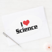 ハートの科学が大好き 楕円形シール (封筒)