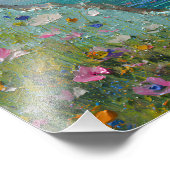 ハートの窓の沿岸の野の花の帆船の絵画 フォトプリント (角)