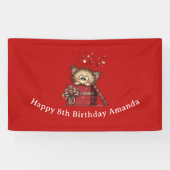 ハートの箱の中の可愛い子猫の誕生日 横断幕 (横)