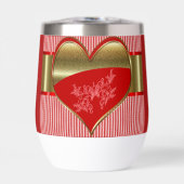 ハートの箱ステンレススチールワインタンブラー水 (正面)