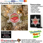 ハートの箱スノーフレーク枠オーナメント スノーフレークピューターオーナメント