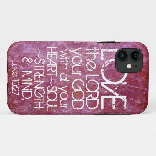 ハートの精神の強さの心の聖書の詩のルークの10:27 Case-Mate iPhoneケース (裏面(横))