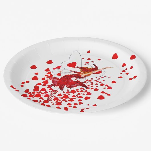 ハートの紙皿の妖精の女王 ペーパープレート (アングル)