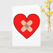 ハートの絆創膏 カード (黄色い花)