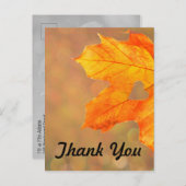 ハートの結婚の秋の葉は感謝していしています 案内ポストカード (正面/裏面)
