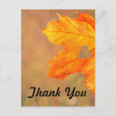 ハートの結婚の秋の葉は感謝していしています 案内ポストカード (正面)