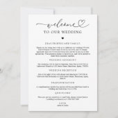 ハートの結婚ようこそ旅程アイコンのタイムラインカード 招待状 (正面)