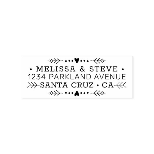 ハートの結婚差出人住所 ラバースタンプ (インプリント)