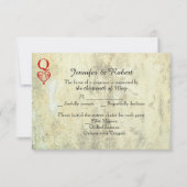 ハートの結婚応答カードの女王 出欠カード (正面)