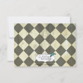 ハートの結婚応答カードの女王 出欠カード (裏面)