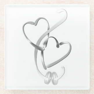 "ハートの結婚指輪" コースター