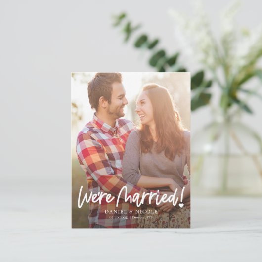 ハートの結婚発表葉書から ポストカード (スタンド正面)