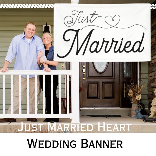 ハートの結婚記念 横断幕