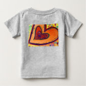 ハートの絵が描かれた愛のTシャツ ベビーTシャツ (裏面)