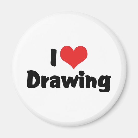 ハートの絵を描くのが大好き - アーティスト&イラストレーター マグネット (正面)