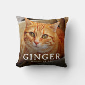 ハートの絵柄ペット記念猫2枚の写真 クッション (正面)