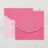 ハートの線条細工の招待状 招待状 (正面/裏面)