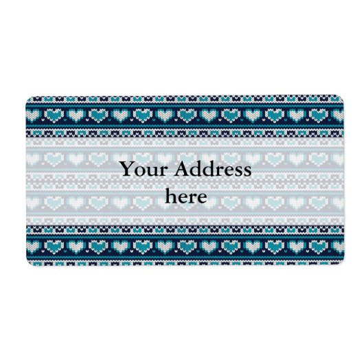 ハートの編み無縫パターン2 + あなたのアイデア ラベル (正面)