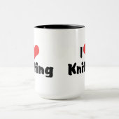 ハートの編み物が好き マグカップ (中央)