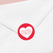 ハートの編集可能な背景色のカップルのアドレス ラウンドシール