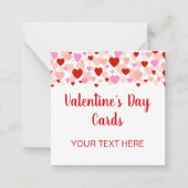 ハートの縁取りが付いた小さなバレンタインカード ノートカード (正面)