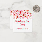 ハートの縁取りが付いた小さなバレンタインカード ノートカード (正面/裏面インサイチュ)