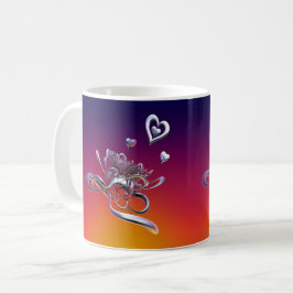 ハートの美しい コーヒーマグカップ