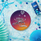 ハートの美しい ペーパープレート (パーティー)