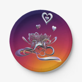 ハートの美しい ペーパープレート