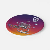 ハートの美しい ペーパープレート (アングル)